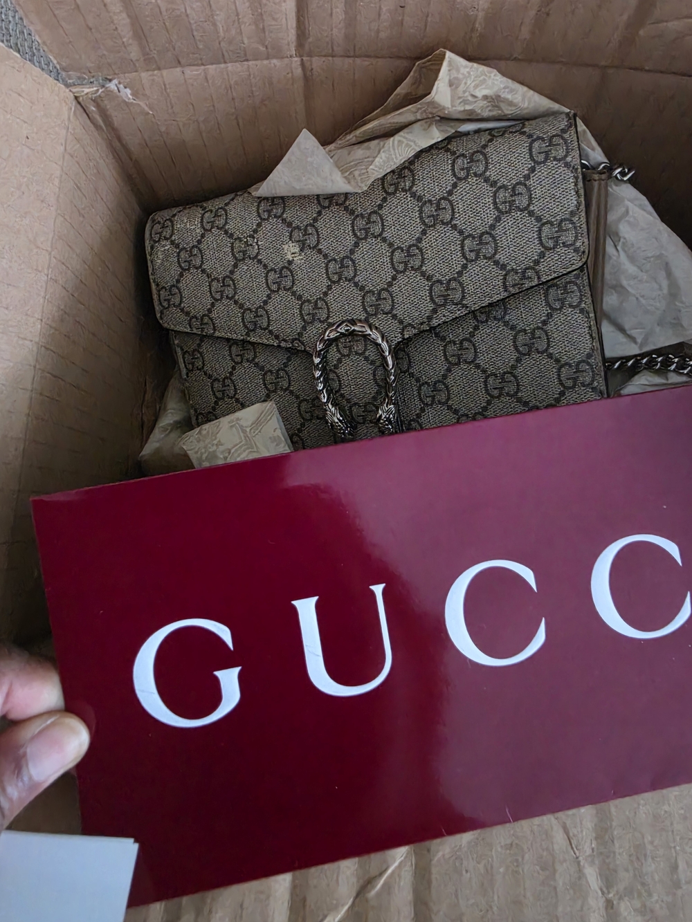 Gucci Beige GG Supreme Canvas Shoulder Bag